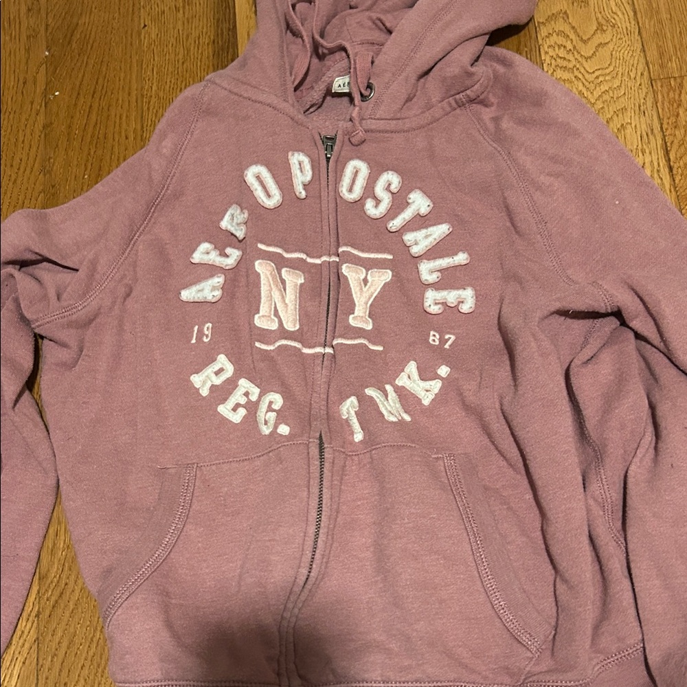 Aeropostale Dusty Pink Zip-Up Hoodie